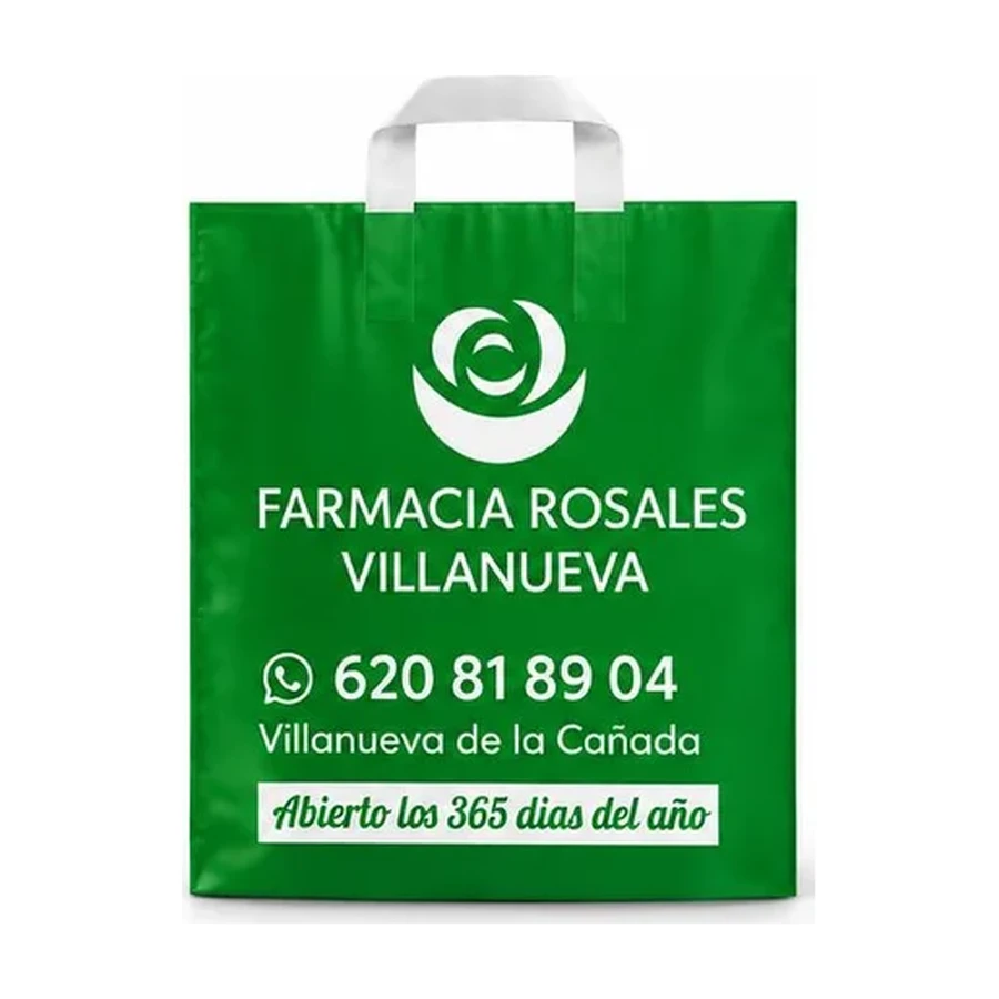 Bolsa de plástico asa lazo personalizada