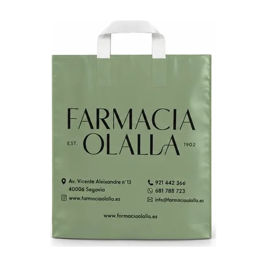 Bolsa de plástico asa lazo personalizada