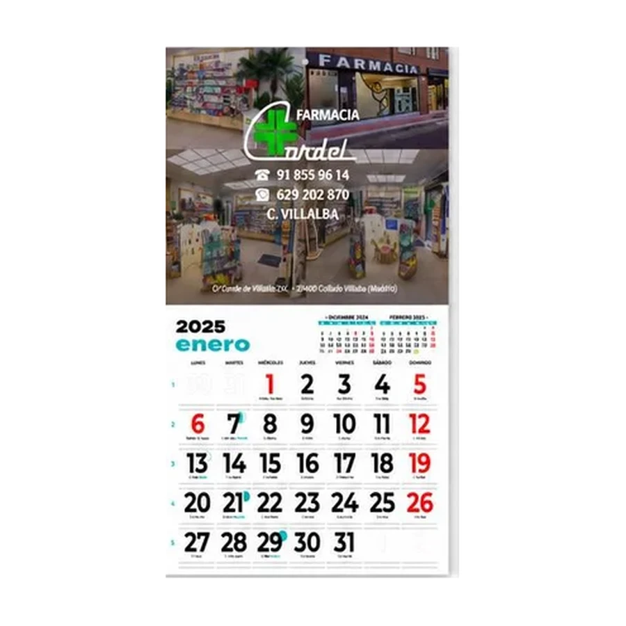 Calendario de pared de Farmacia Cordel